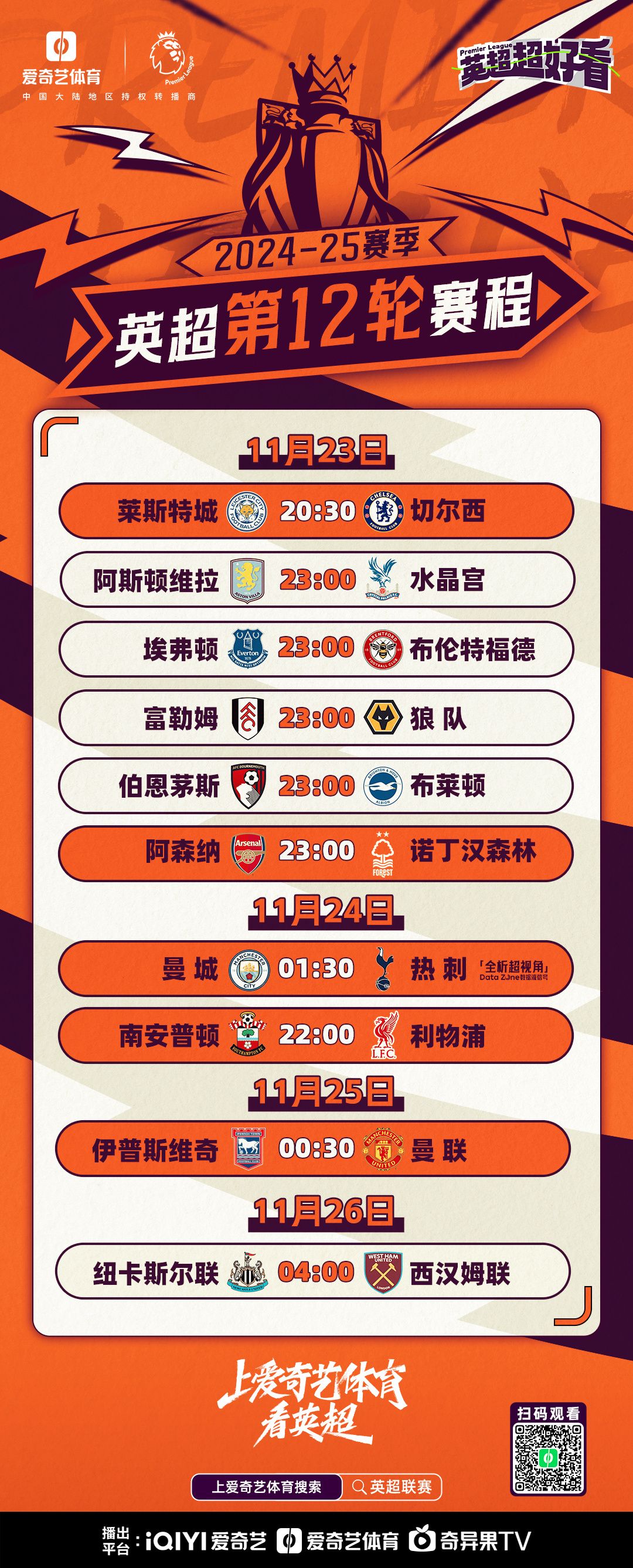 英超2018赛程表,英超联赛2019赛程表